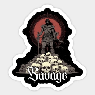 SAVAGE Sword Conan Cimmeria Barbarian Robert E. Howard Hyborian Crom Skulls Sticker